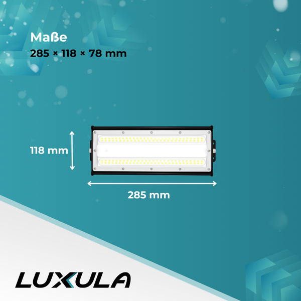 LUXULA 2er-Set LED Hallenleuchte 50W Highbay mit 6000lm IP65 IK08 Linearer Hallenstrahler 5000K Neutraleiß