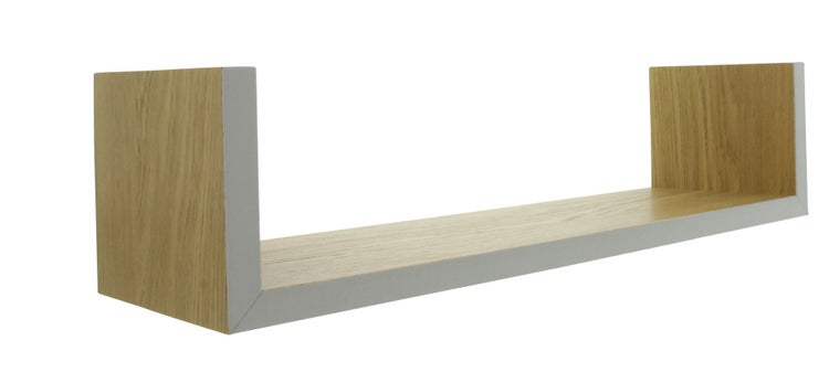 FRANK FLECHTWAREN | Wandregal Weiße Borte, 3er Set, MDF, MELAMIN, ca. 26 x 10 x 7 cm, 34 x 10 x 8 cm, 42 x 10 x 9 cm