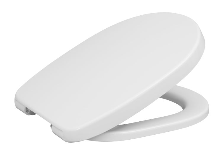 Calmwaters WC-Sitz für Ideal Standard Connect | Toilettensitz Absenkautomatik | Duroplast | Take-Off & Top-Fix | Überlappend | Edelstahlscharnier | Made in EU | Weiß | 26LP6261