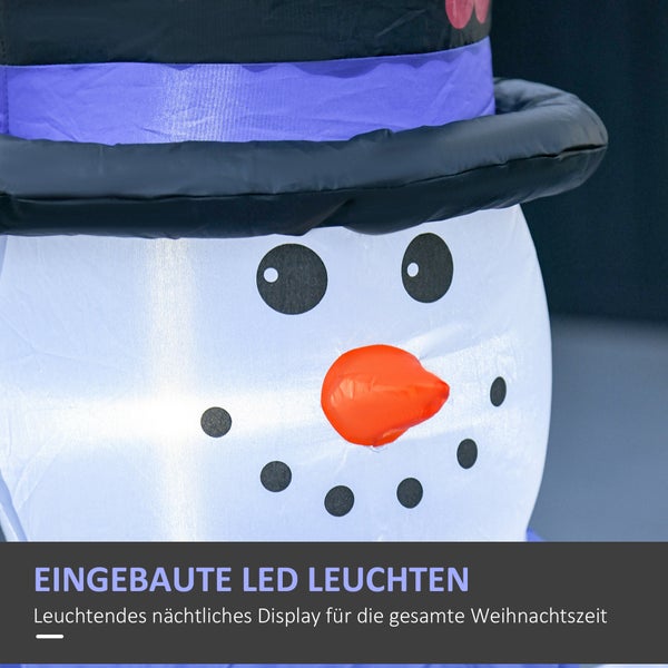HOMCOM Selbstaufblasbare Dekoration, LED, mit Gebläse, L100 x B55 x H120 cm, Polyester, Blau