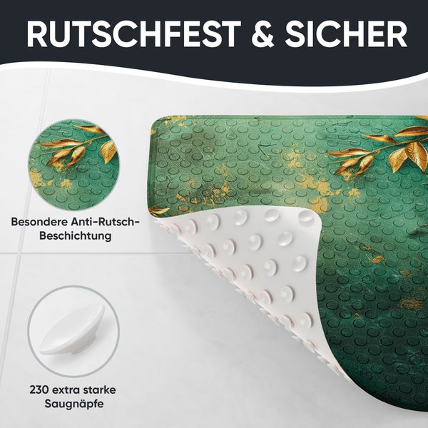 Rutschfeste Duschmatte mit Saugnäpfen und Anti-Rutsch-Beschichtung