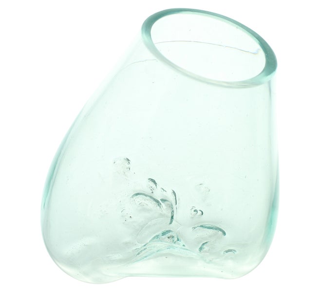 FRANK FLECHTWAREN | Wurzelholzvase Aqua, GLAS, HOLZ, ca. 20 x 20 x 23 cm