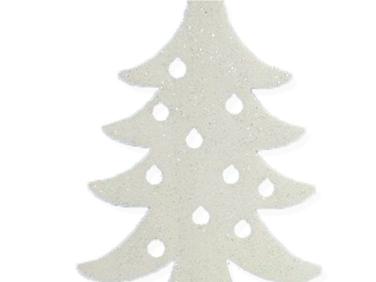 Weihnachtsbaumanhänger in Tannenbaumform mit Glitzereffekt für die Weihnachtsdekoration.