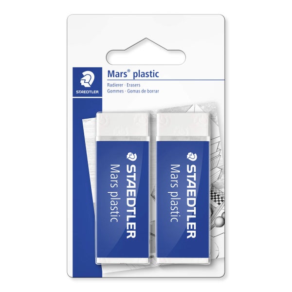 STAEDTLER Radierer Mars plastic phtalat und latexfrei, weiß, 2er Set
