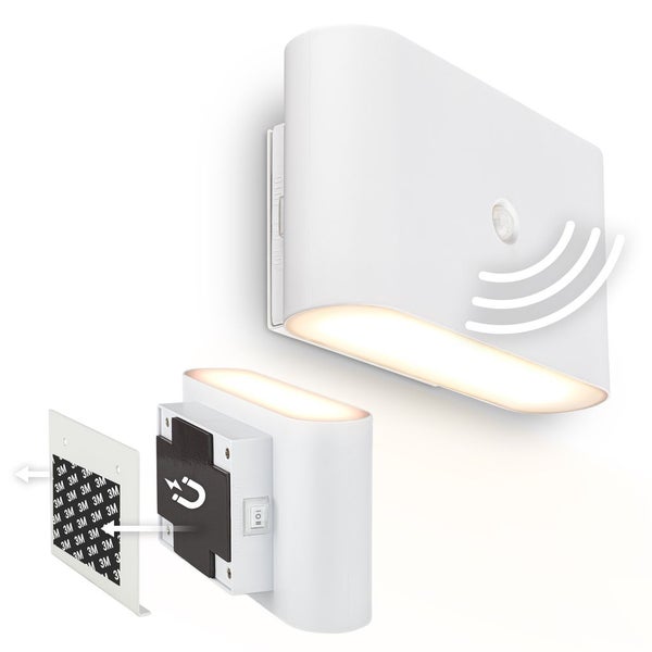LED Wandleuchte Wandlampe ohne Stromanschluss Bewegungsmelder Akku ohne Bohren