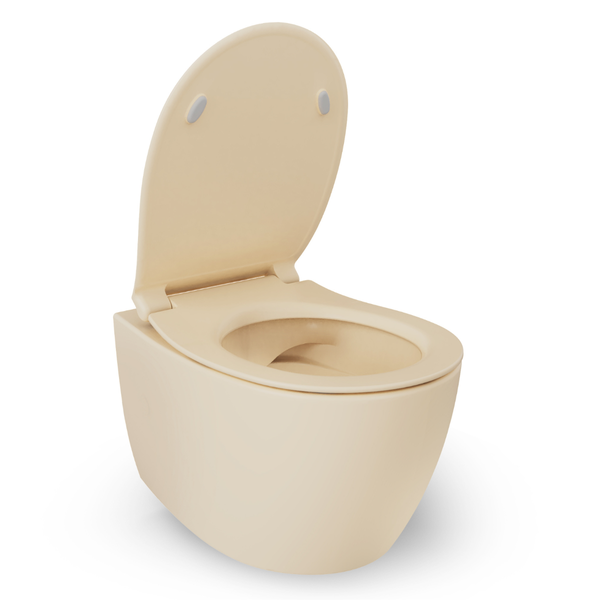 Isvea WC Toilet Badezimmer Wand-WC Elfenbein mit Softclose-Sitz