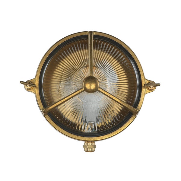 Runde Wandleuchte mit geriffeltem Glas