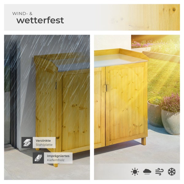 Pflanztisch tectake Vita 98 x 48 x 95 cm aus Holz braun