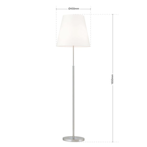 Stehlampe mit einem Durchmesser von 450 mm und einer Höhe von 1650 mm