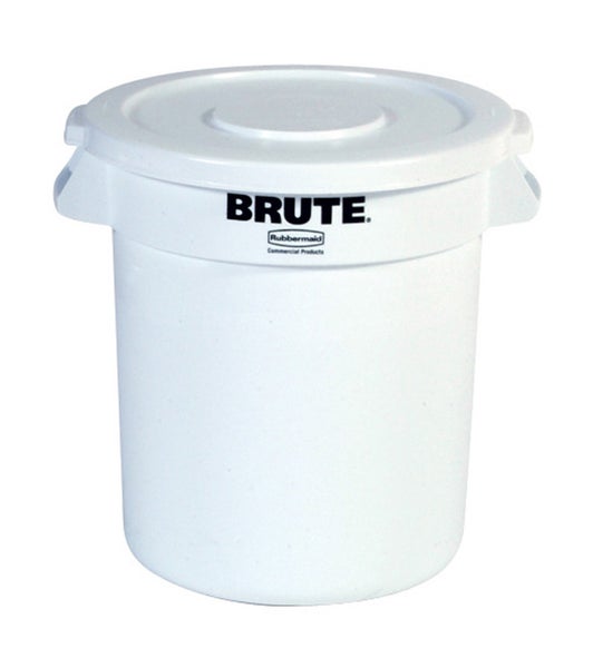 PROREGAL Rubbermaid Brute Runde Mehrzwecktonne Mit Belüftungskanälen 37,9 Liter HxØ 43,5 x 39,7 cm Aus Widerstandsfähigem Kunststoff Weiß