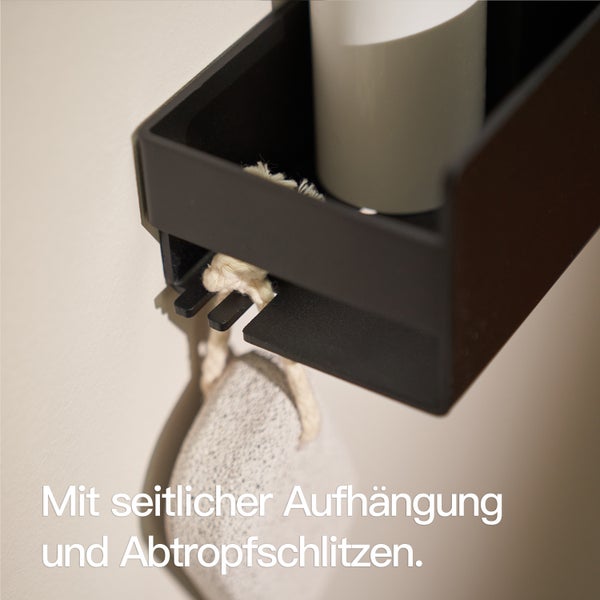 Designfabrik Hamburg Duschablage ohne Bohren Schwarz 42cm