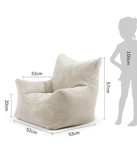 mokebo Kindersessel aus Cord 'Der Pausenheld', Sitzsack Kinder, Kindersitzsack in Beige