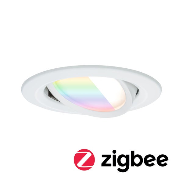 LED Einbauleuchte Nova Coin rund 84mm 50° RGBW+ 6W 500lm 230V Weiß matt Aluminium