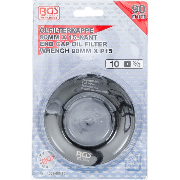 BGS Ölfilterschlüssel 15-kant Ø 90 mm für Honda / Mazda / Nissan / Subaru / Toyota - 1039-90-15