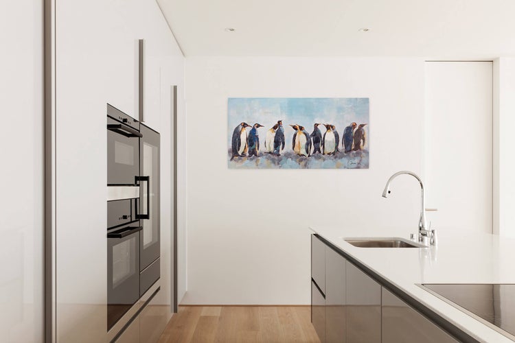 Handgemaltes Gemälde Acrylfarbe 120x60cm Blau