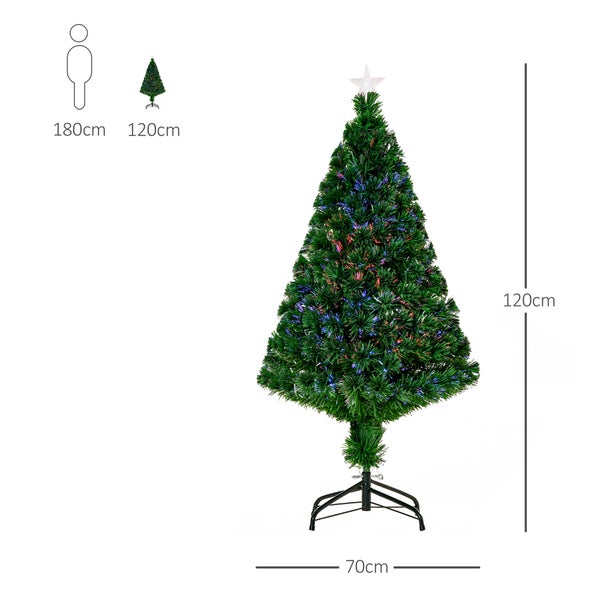 HOMCOM Weihnachtsbaum, Ø70 x H120 cm, Metall, Grün