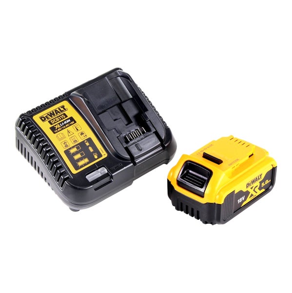 DeWalt Schnellladegerät DCB115 und 18 Volt 5,0 Amperestunden Lithium-Ionen Akku.