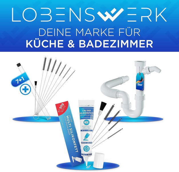LOBENSWERK 30g Silikonfett für Kaffeevollautomaten [inkl. Milchschlauchbürsten] Schmierfett für Armaturen, Dichtungen, O-Ringe - Armaturenfett - universell anwendbar