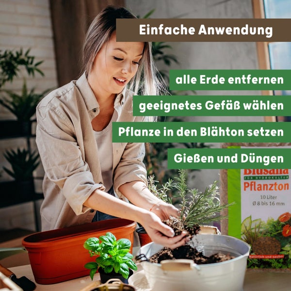 Blusana Blähton 10l Pflanzsubstrat für Hydrokultur Ton-Granulat Körnung 8-16 mm Drainagematerial & Bodenauflockerung