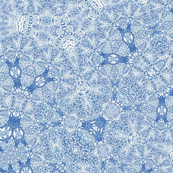 Blaues und weißes gemustertes Tapetenmuster