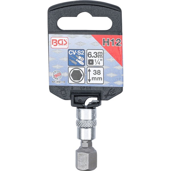 BGS H12 Innensechskant-Bit mit 6.3 Millimeter Vierkantaufnahme und 38 Millimeter Länge