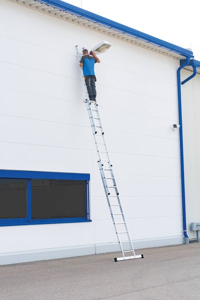 PROREGAL Sprossen-Schiebeleiter 3-Teilig mit Standard-Traverse 3 x 10 Sprossen
