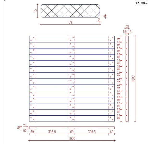Terrassenfliesen Holzfliesen Bangkirai 100x100cm (glatt)