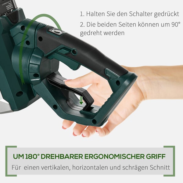 Durhand Elektro Heckenschere, 110cm x 20cm x 20cm, Stahl, Grün+Schwarz