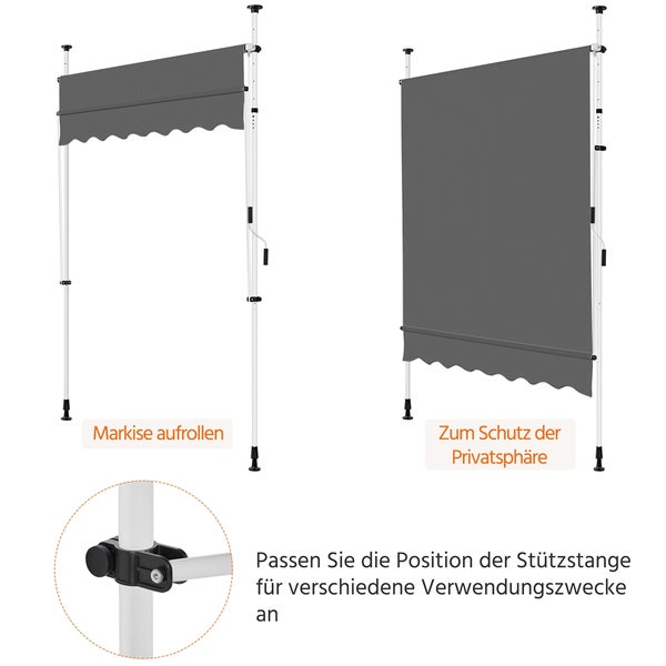 Aufrollbare Markise zur Verwendung als Sichtschutz