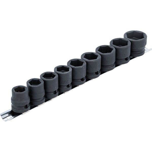 BGS Kraft-Steckschlüssel-Einsatz-Satz Sechskant, extra flach Antrieb Innenvierkant 12,5 mm (1/2) SW 13 - 24 mm 9tlg. - 9551