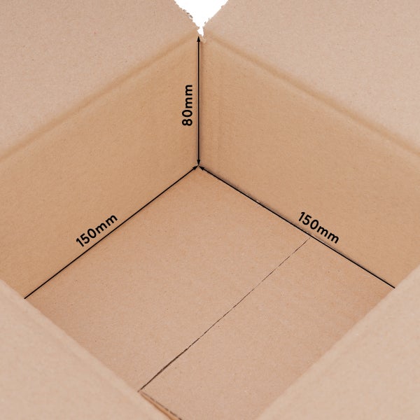 25 Faltkartons 150 x 150 x 80 mm Versandkartons aus Wellpappe 1 wellige Kartonverpackungen KK 05