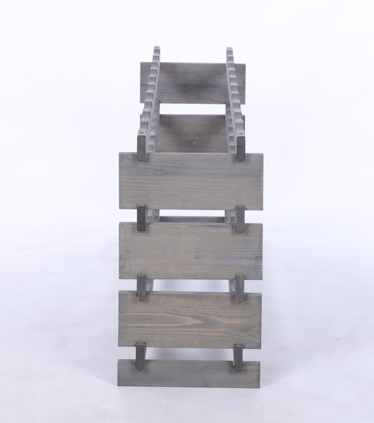 Weinregal VINOTECA FLEX PRO HxBxT 51x103x28cm 40 Flaschen auf 4 Ebenen Massives Kiefernholz Grau