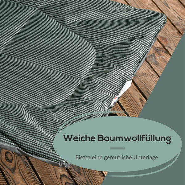 Outsunny Feldbett Campingbett, Campingliege mit Tasche, Klappbett mit Becherhalter, für Schwimmbad, Balkon, bis 120 kg, Grau, 68 x 186 x 48cm