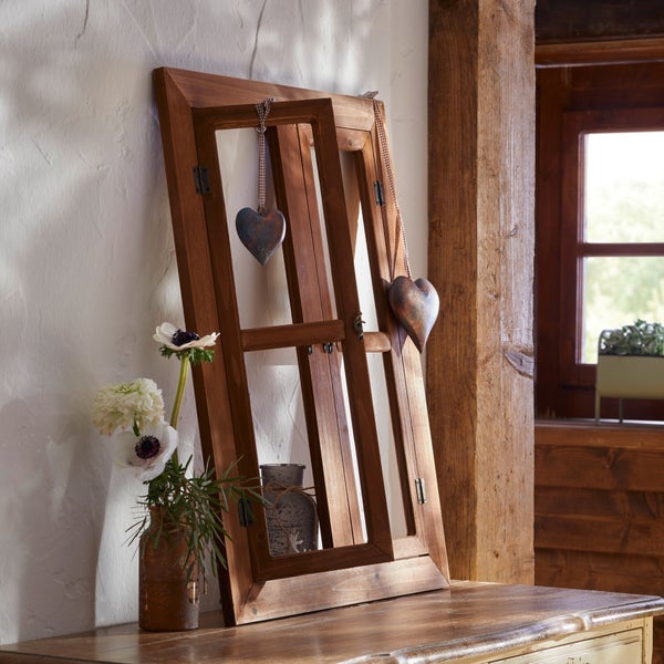 FRANK FLECHTWAREN | Holzfenster Nostalgie, HOLZ, METALL, 57 x 2 x 78 cm