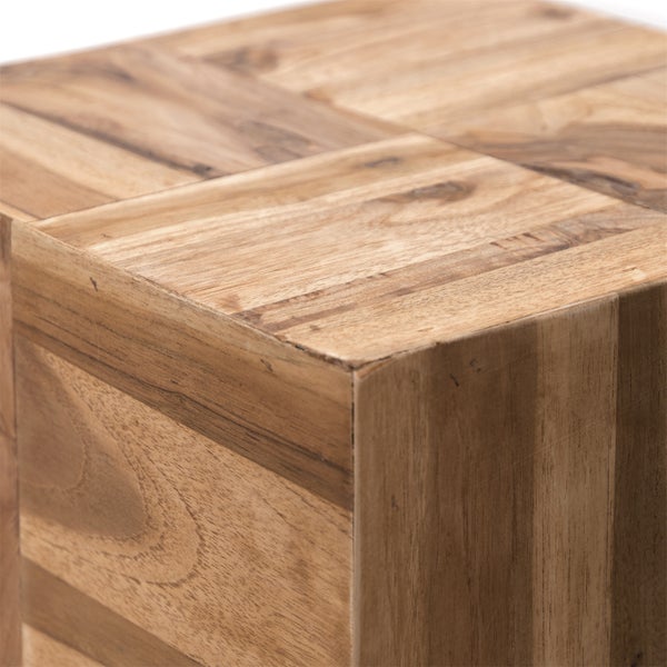 Beistelltisch Cubes Teak Massivholz naturfarben