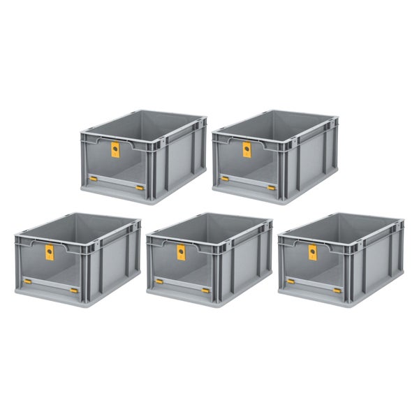 PROREGAL SparSet 5x Eurobox NextGen Insight Cover HxBxT 22 x 30 x 40 20 Liter Hoch/Gelb Eurobehälter Transportbox