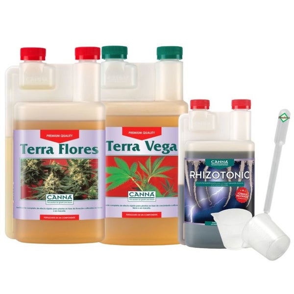 Canna Terra 3-Teiliges Dünger Set L – Komplettes Nährstoffprogramm für gesundes Wachstum und üppige Blüten