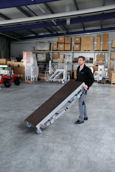 PROREGAL Maschinenpodest Höhenverstellbar Traglast 300kg Aluminium/Siebdruckplatte Rutschfeste Kunststoffschuhe