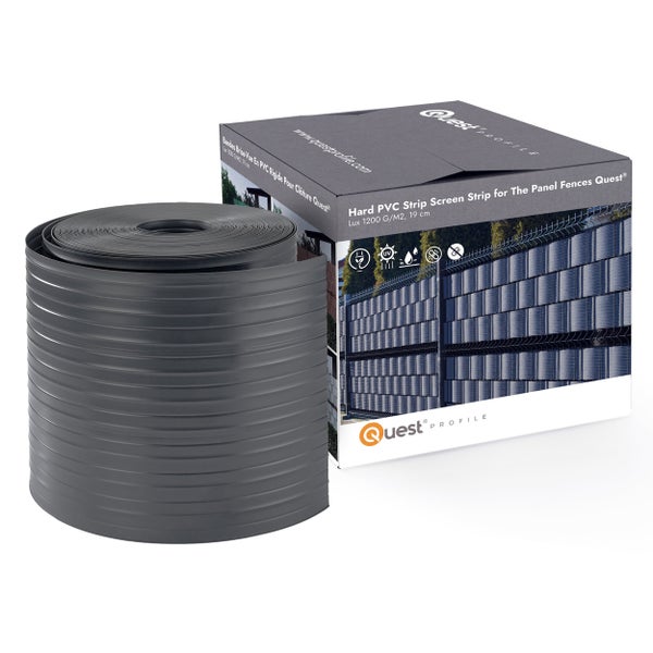 Harter PVC Sichtschutzstreifen als Rolle für Doppelstabmattenzaun von Quest Profile
