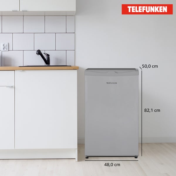 Telefunken Kühlschrank mit Gefrierfach (nur für Eiswürfel) 89 Liter klein und freistehend CF-33-101-S2 silber