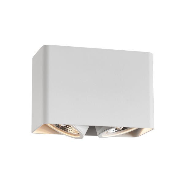 Weiße Wandleuchte mit zwei Strahlern für Innenräume