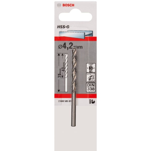 Bosch 1x Metallbohrer HSS-G DIN 338 4,2 x 43 x 75 mm - 2608585918