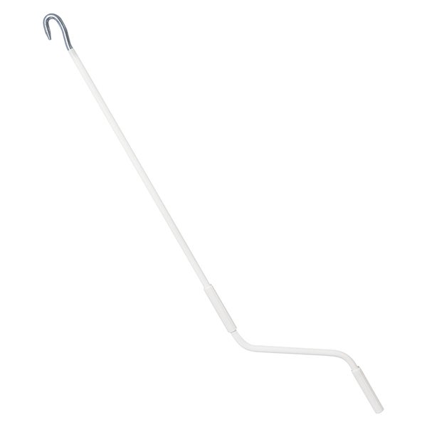 Geiger Kurbelstange für Markisen | Stahl | weiß RAL 9010 | Griffhülse Kunststoff weiß | Standard Haken | Länge 1000 mm