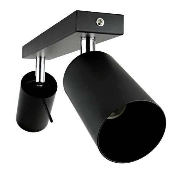 Schwarze Deckenleuchte mit zwei Strahlern