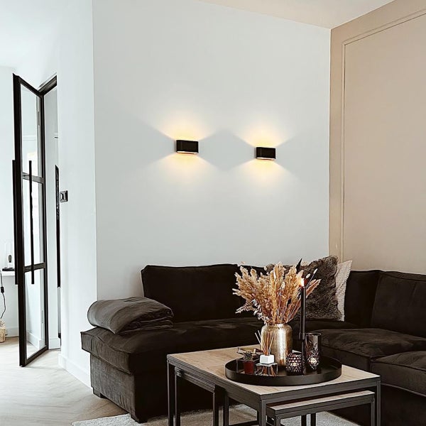 2er-Set moderne Wandleuchten schwarz - Otan