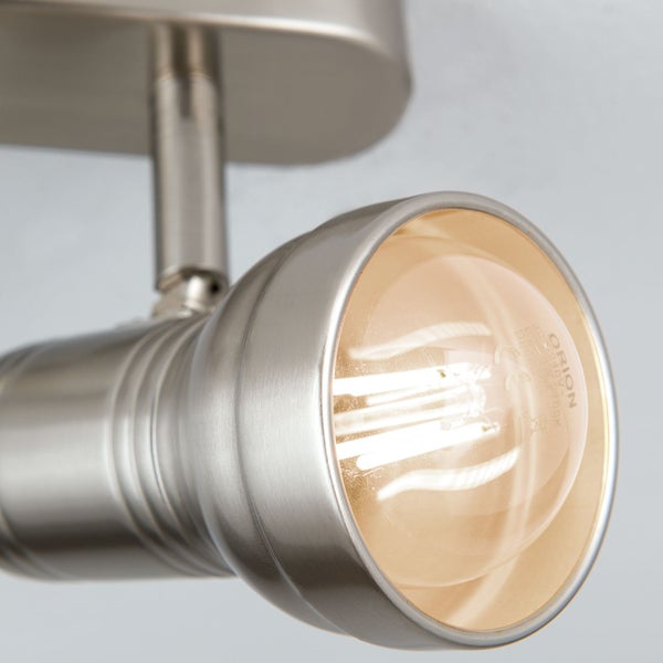 Strahler Retro Wilhelm 2-flammig E27 Satin – Retro Deckenstrahler für Innenräume