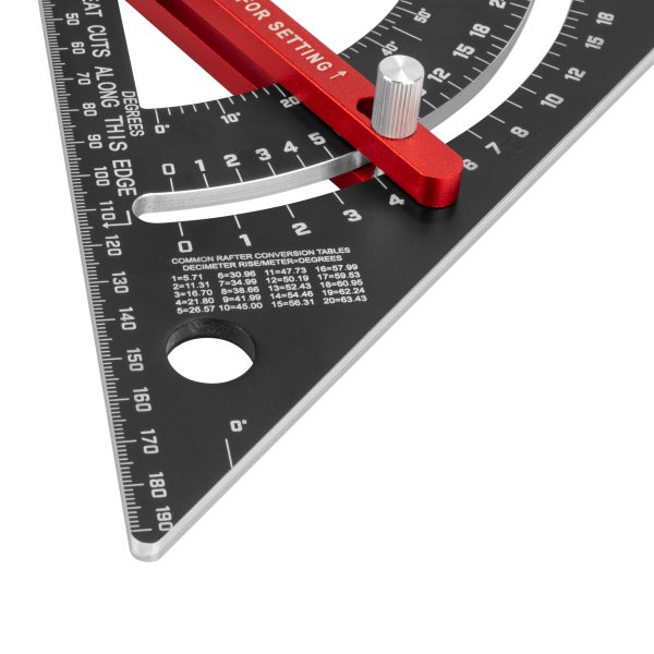 STAHLWERK Triangle d'angle avec butée mesure d'angle métrique en aluminium