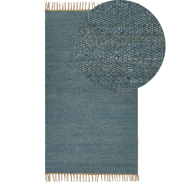 Teppich LUNIA Türkis 80 x 150 cm Jute