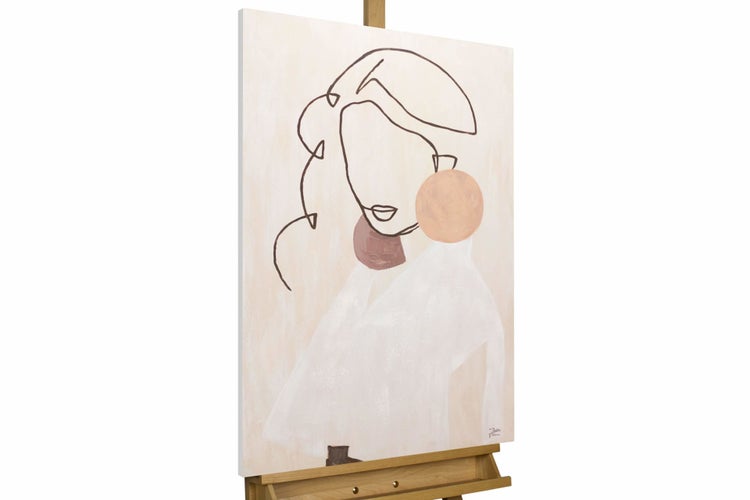 Handgemaltes Gemälde Acrylfarbe 60x90cm Beige
