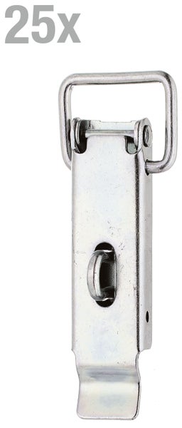 Set mit 25 Stück Spannverschlüssen aus Metall für Kisten oder Behälter